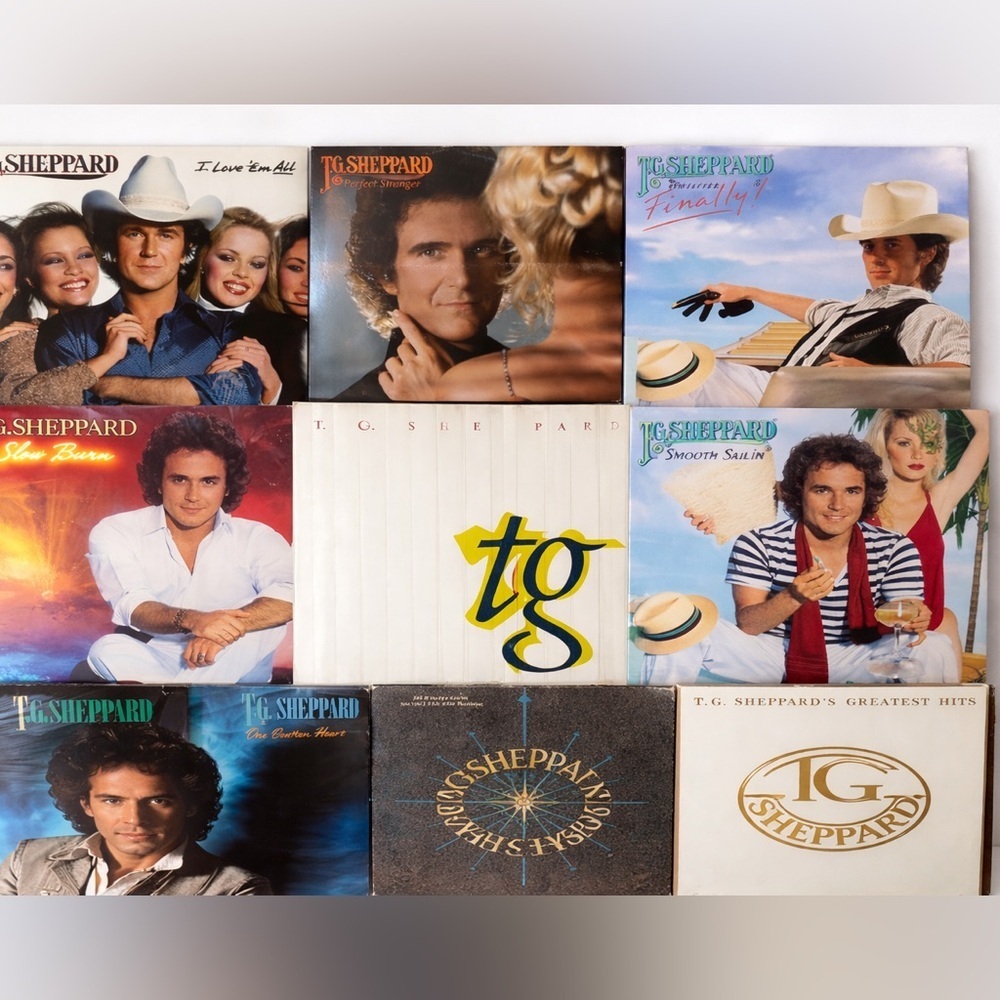 Vintage T.G. Sheppard Vinyl Record Lot (9 Albums) Country Music Collection
